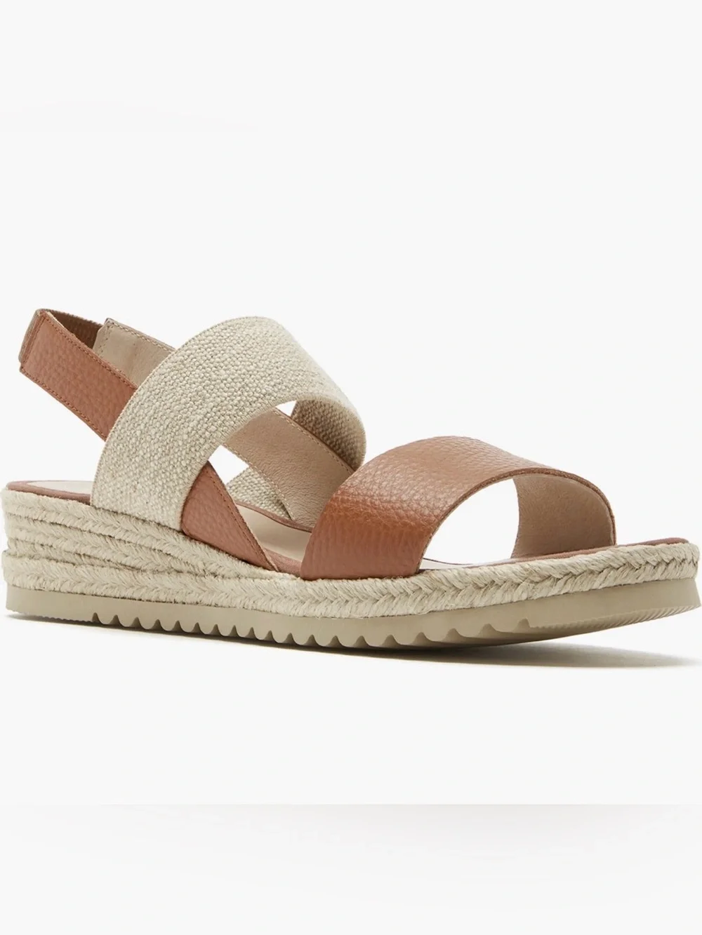 La CANADIENNE Brown and Beige Two‑Tone Slingback Sandals